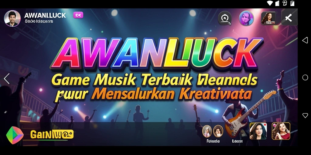 Screenshot gameplay AWANLUCK yang menunjukkan fitur musik interaktif.