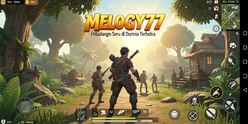 Screenshot gameplay MELODY77 menunjukkan keindahan dunia terbuka yang menakjubkan.