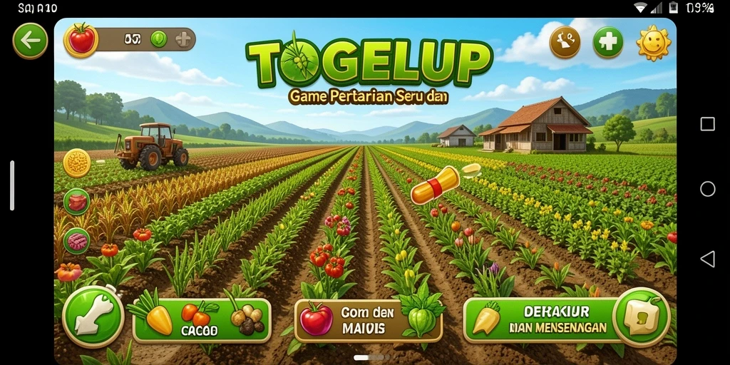 Gameplay TOGELUP yang seru dan menarik dengan pertanian yang beragam.