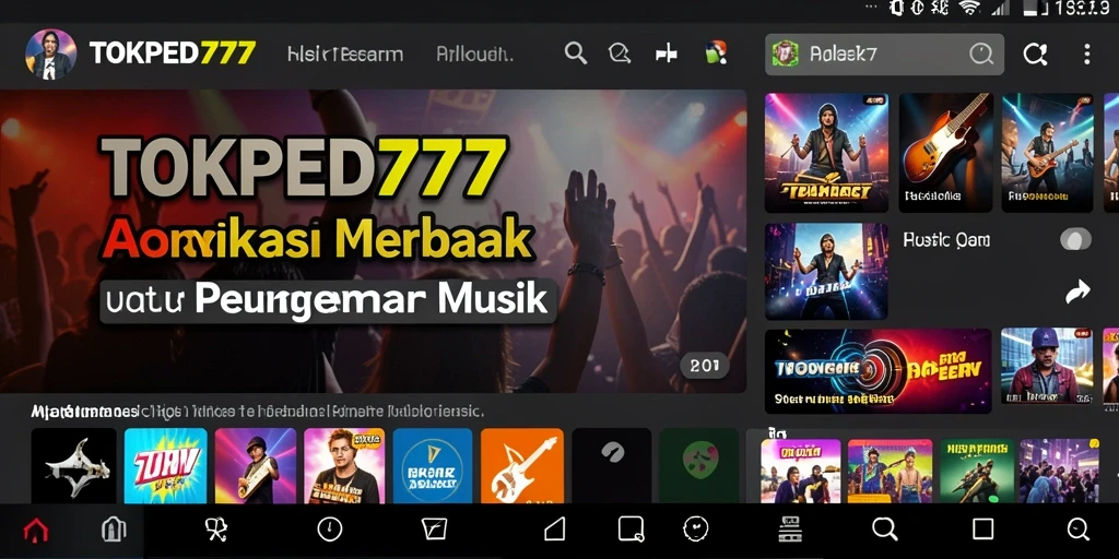 Tampilan gameplay TOKPED777 dengan berbagai fitur musik menarik.