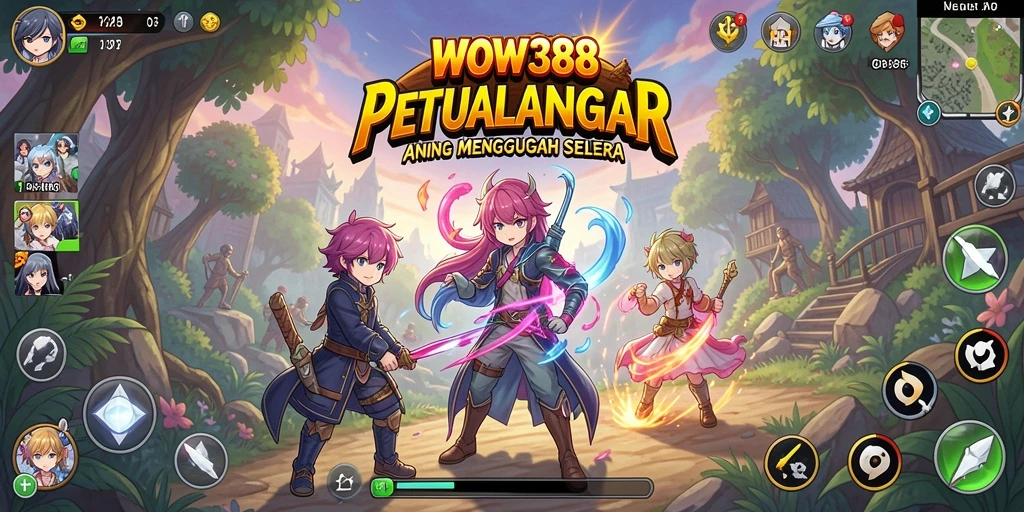 Screenshot WOW388 menampilkan karakter Anime dalam aksi seru.